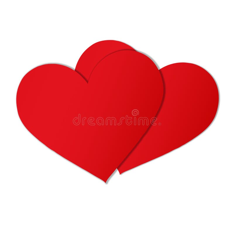 Two red paper hearts royalty free illustration