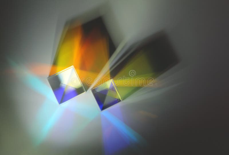 Two reflective cubes refract light in different directions