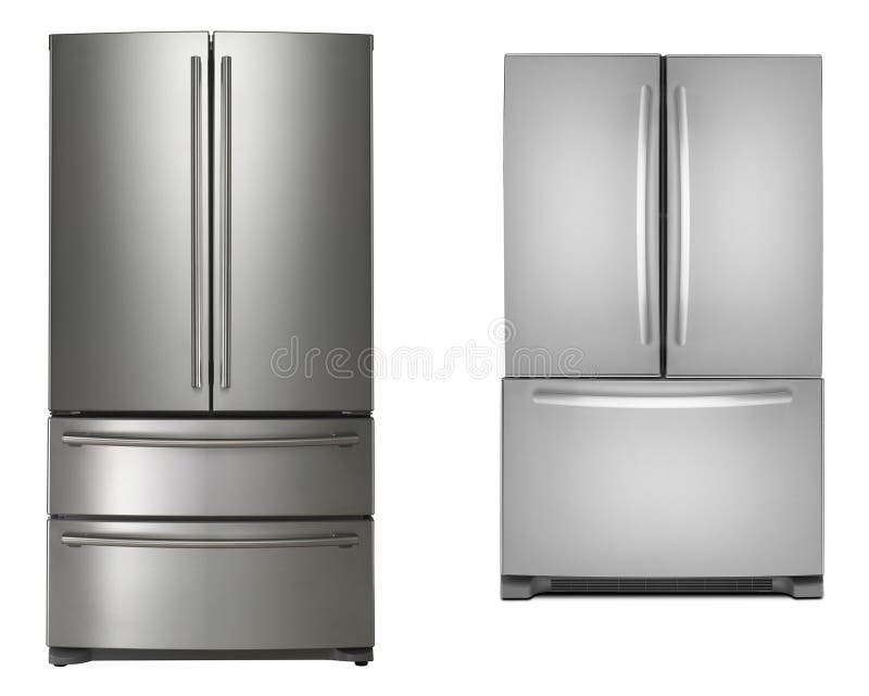 Two refrigerators isolated stock photo. Image of large 61443090