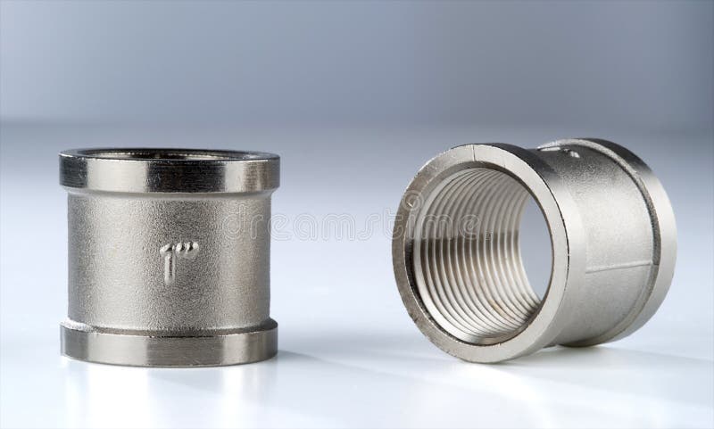 Two regular couplings of white metal