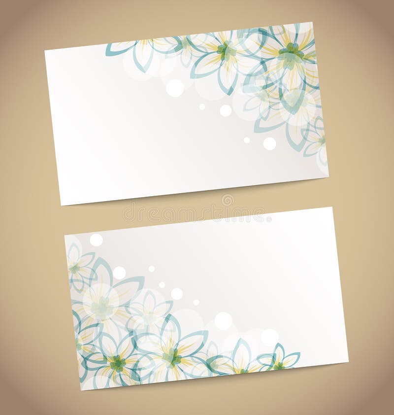 Two retro wedding cards with flower s