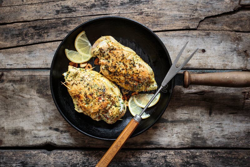 Two Roasted Chicken Rolls Lying on Grill Pan Stock Photo Image of