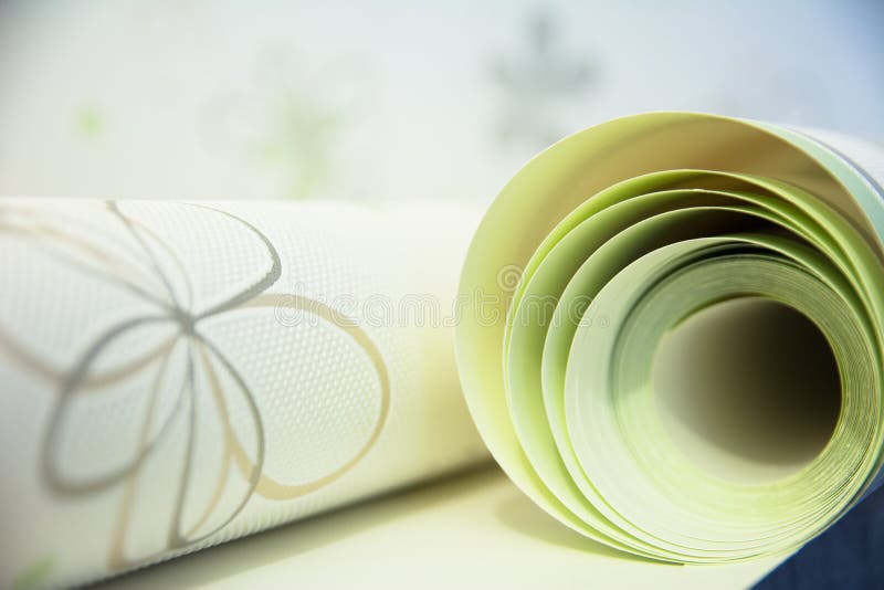 Two Rolls of Vinyl Wallpaper for Room Repair Stock Photo Image of