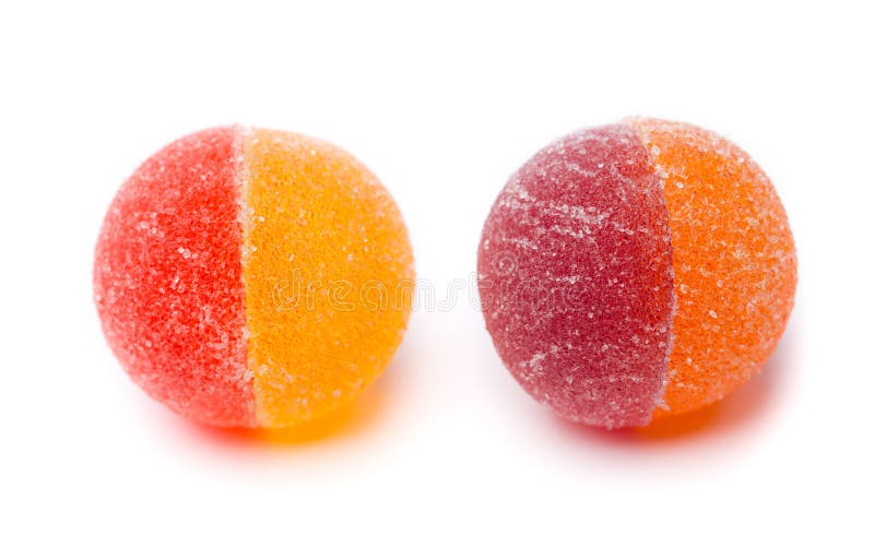 Two round jelly candy sugar.