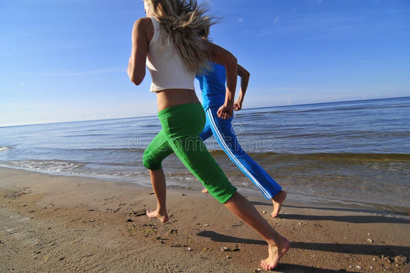 Two running girls