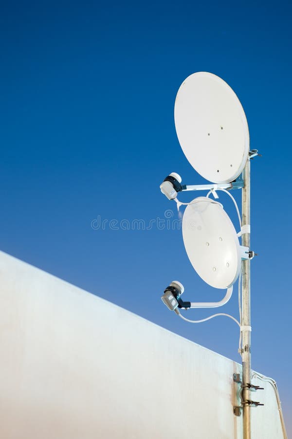 Two satellite antenna royalty free stock photos