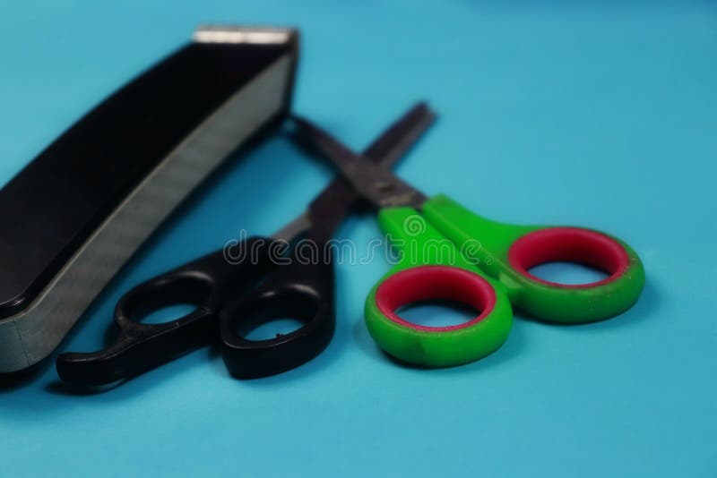 Two Scissors and a Hair Clipper Stock Image Image of clipper, gadget
