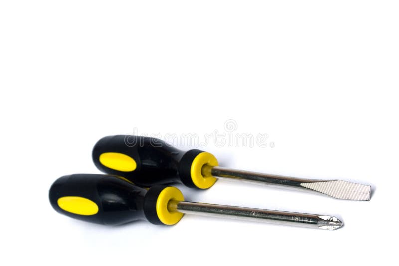 Two screwdrivers on white