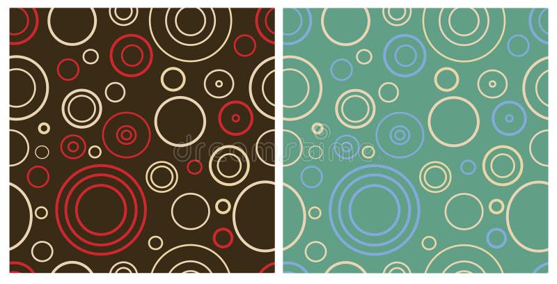 Seamless retro patterns in two color variants. Seamless retro patterns in two color variants