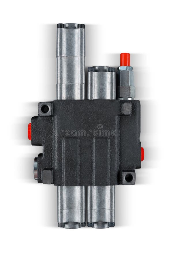 Two Section Hydraulic Distributor of the Tractor Stock Photo Image of