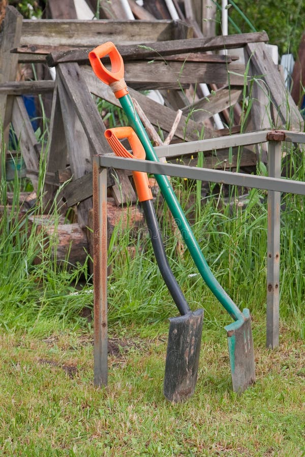 Orange Handles Shovels Stock Photos Free & RoyaltyFree Stock Photos