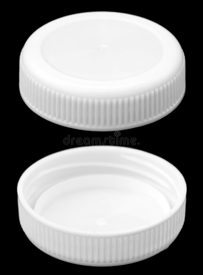 Isolated White Plastic Bottle Caps Stock Image Image of drink, black 30047427