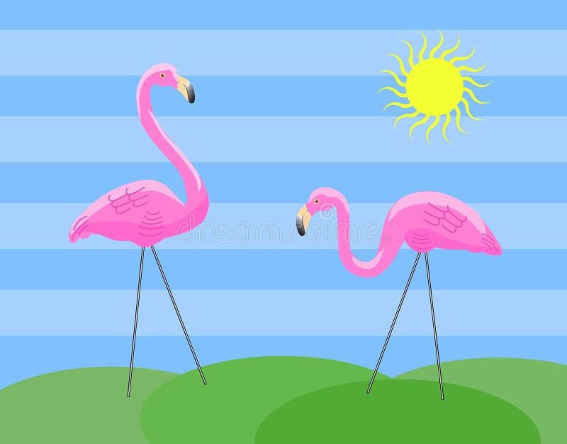 Pink Plastic Flamingos Stock Illustrations – 28 Pink Plastic ...