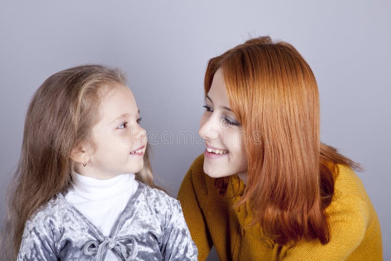 Two sisters looking at at each other