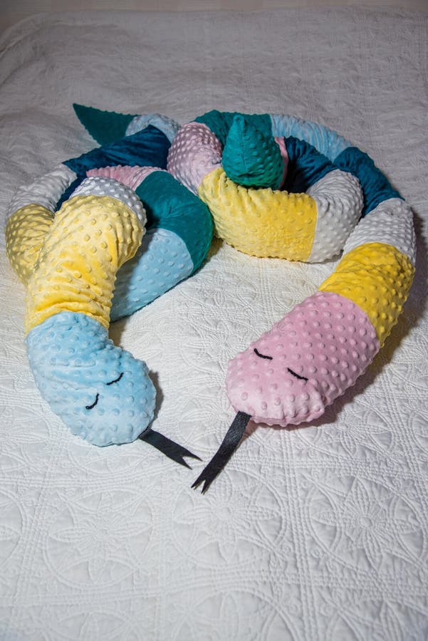 Two Sleeping Snakes Lying in Bed Stock Photo Image of blue, sleeping