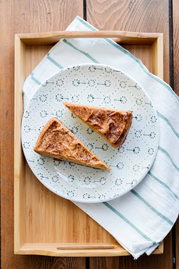 Two Slices of Cake on a Plate Stock Image Image of cheesecake, sugar