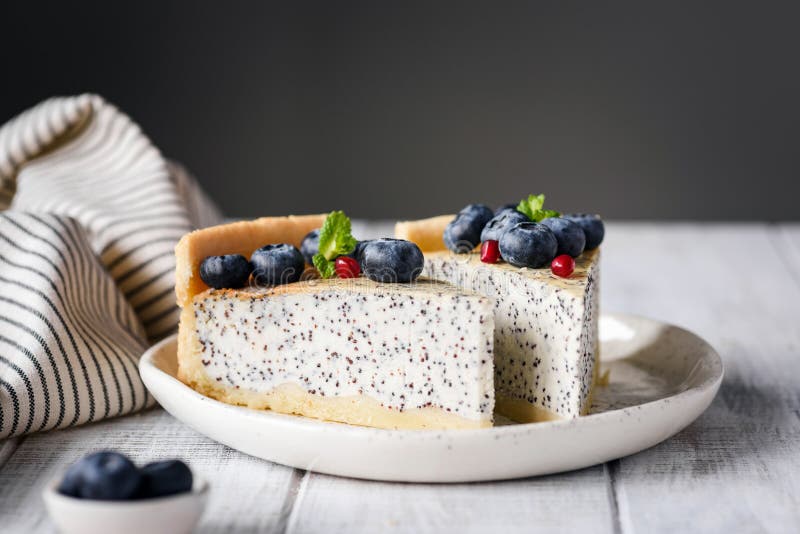 Two Slices of Cake on White Plate Stock Image Image of gluten