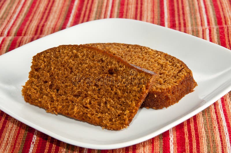 Two Slices of Freshly Baked Pumpkin Bread Stock Photo Image of fall