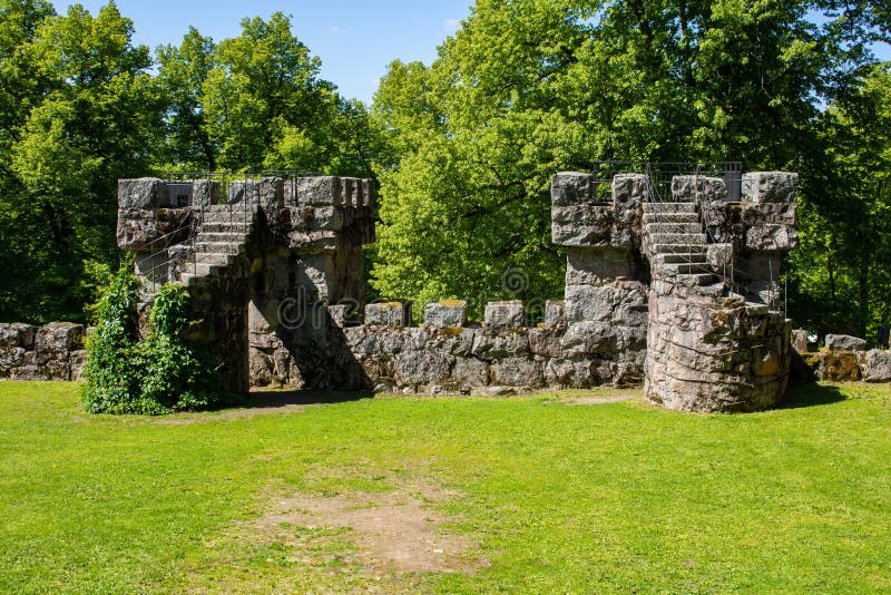 Two Small Stone Towers Stock Photo Image Of Plant Stair 251693784