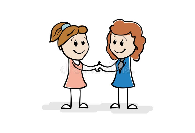 Emoji Drawing, Women, Cartoon, Holding Hands, Handshake, Applause