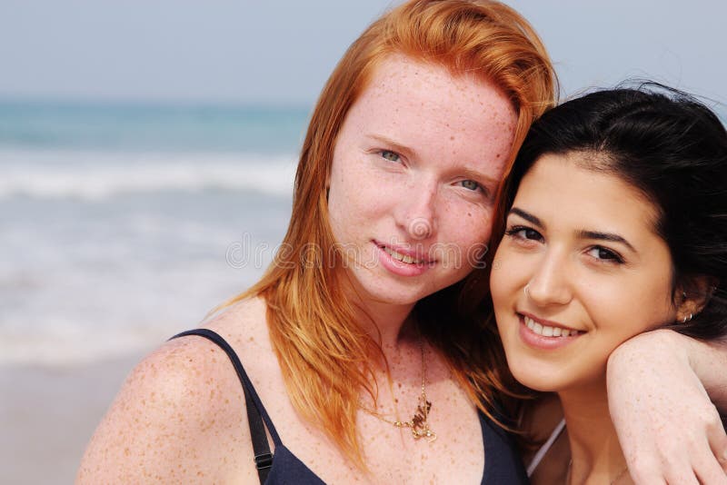 Two smiling young teenage girlfriends royalty free stock photo Two smiling young teenage girlfriends royalty free stock photo