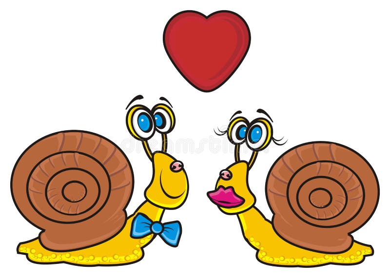 Snails in love stock vector. Illustration of valentine 24612529