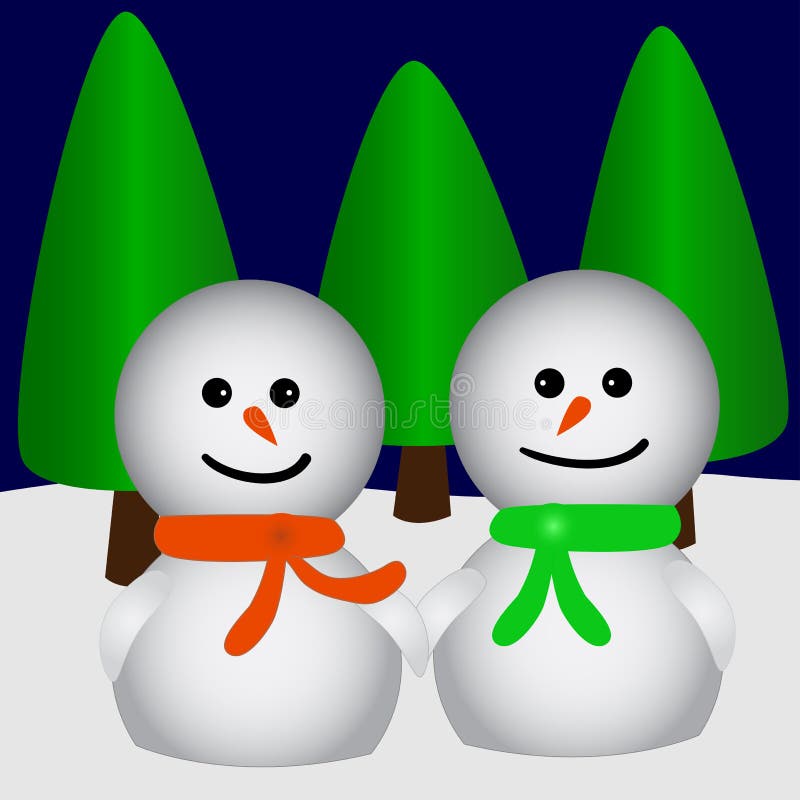 Two snowfriends in love