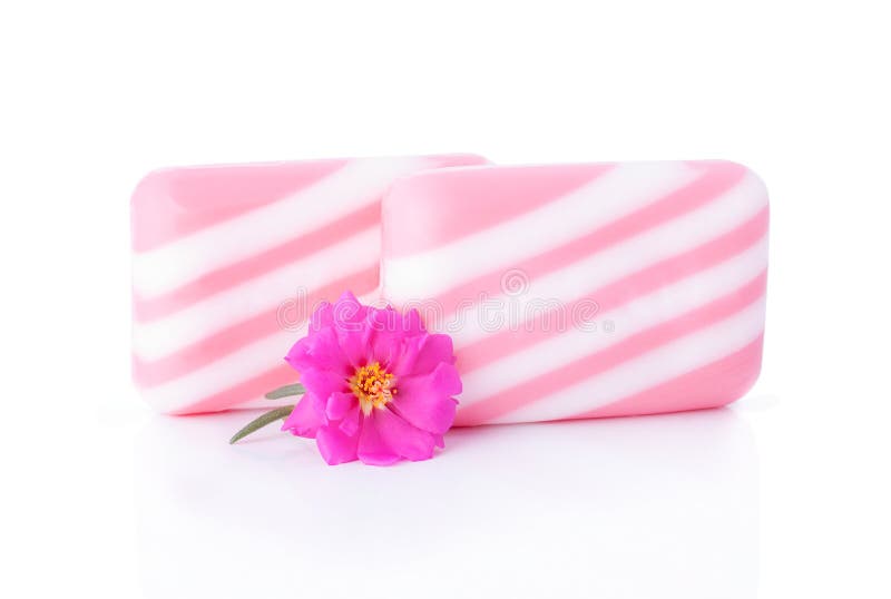 Two Soap Bar and Flower royalty free stock photography Two Soap Bar and Flower royalty free stock photography
