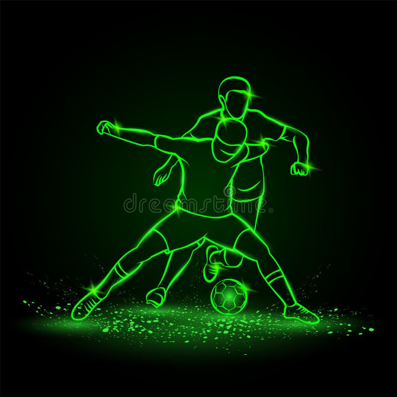 Soccer Green Neon Background. Polygonal Football Kickoff Illustration Stock  Vector - Illustration of feet, kick: 88813349