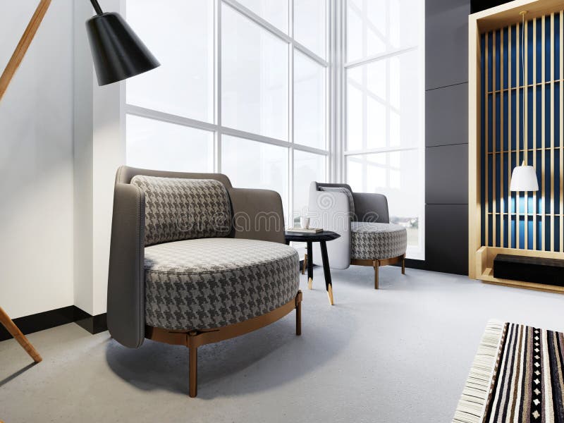 Two Soft Designer Loft Chairs in the Bedroom Stock Illustration Illustration of comfortable