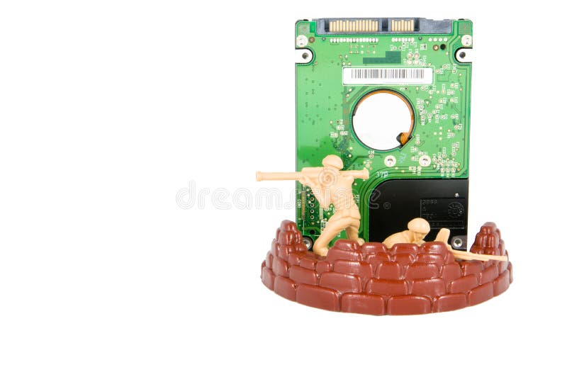 Two Soldier toy protect hard disk drive