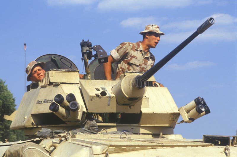 Two Soldiers in Military Tank Editorial Stock Photo Image of color