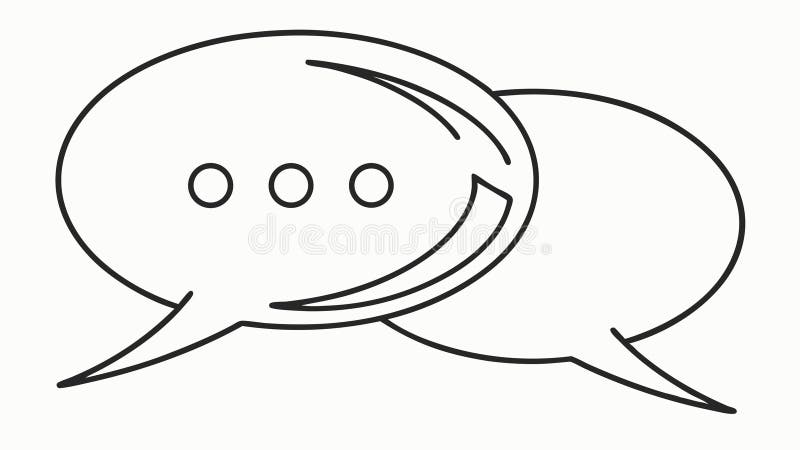 Two Speech Bubbles Communication Icons, Chat, Dialogue, vector design Generative AI royalty free illustration