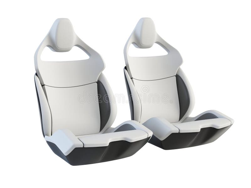 Two Sport Car Seat, Modern Design, Isolated On White Background, 3d