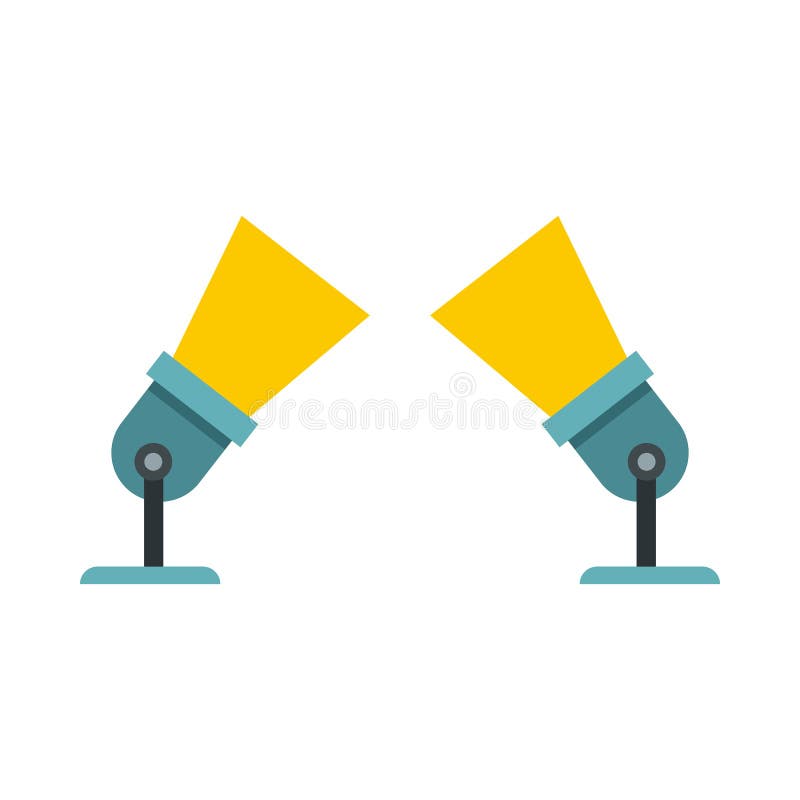Two Spotlights Icon in Flat Style Stock Vector Illustration of