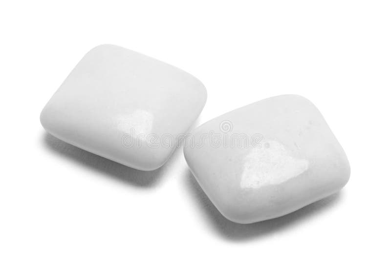Two Pieces Of White Chewing Gum Stock Image Image of bubble, piece
