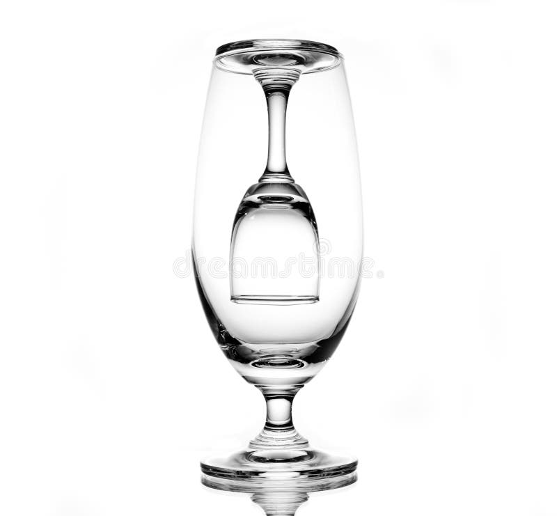 Two Stacked Glass on White Background Stock Photo Image of white