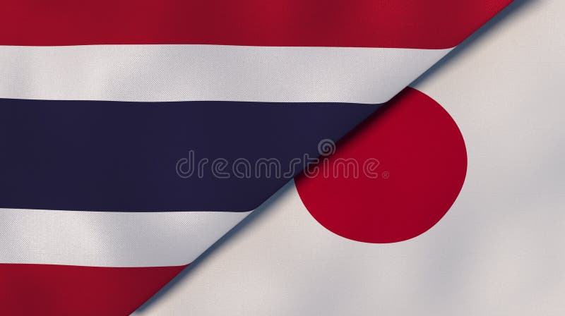 The Flags of Thailand and Japan. News, Reportage, Business Background. 3d  Illustration Stock Illustration - Illustration of nonthaburi, news:  179322001