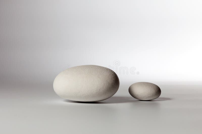 Due pietre su bianco.