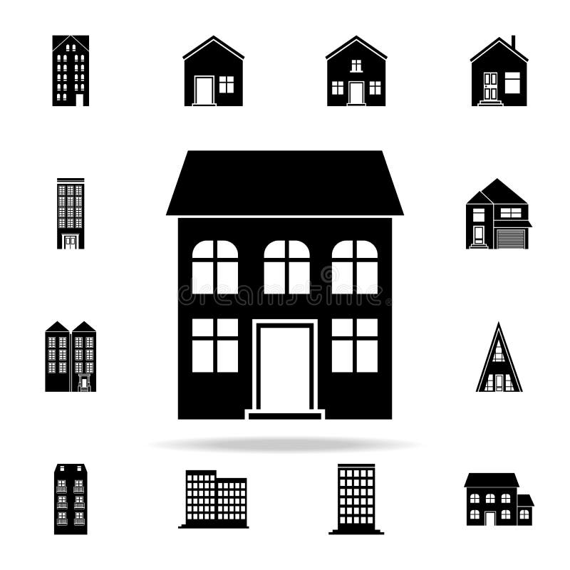 Two-storey House Multi Color Style Icon. Simple Glyph, Flat Vector of ...