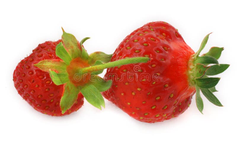 Two strawberries