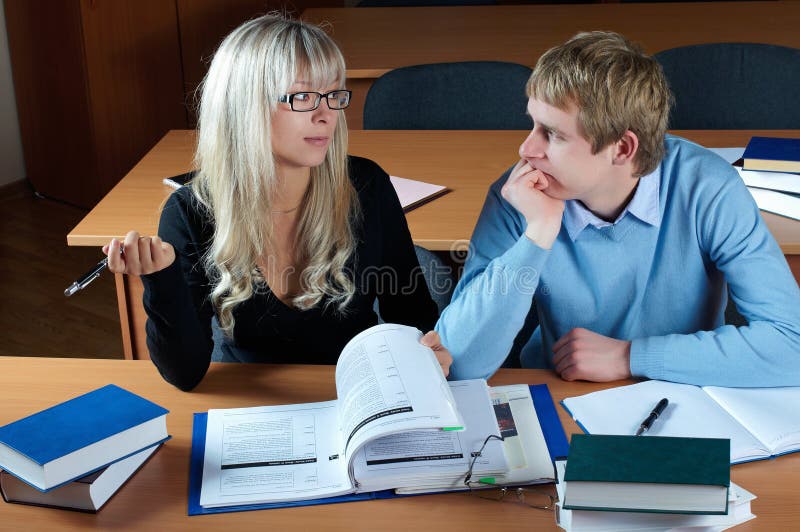 Two student in classroom