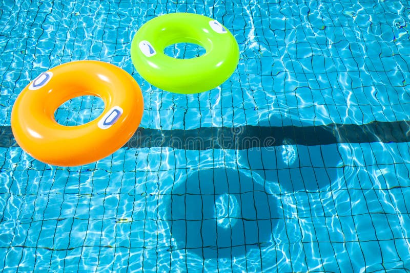 Two swimming pool rings stock photos