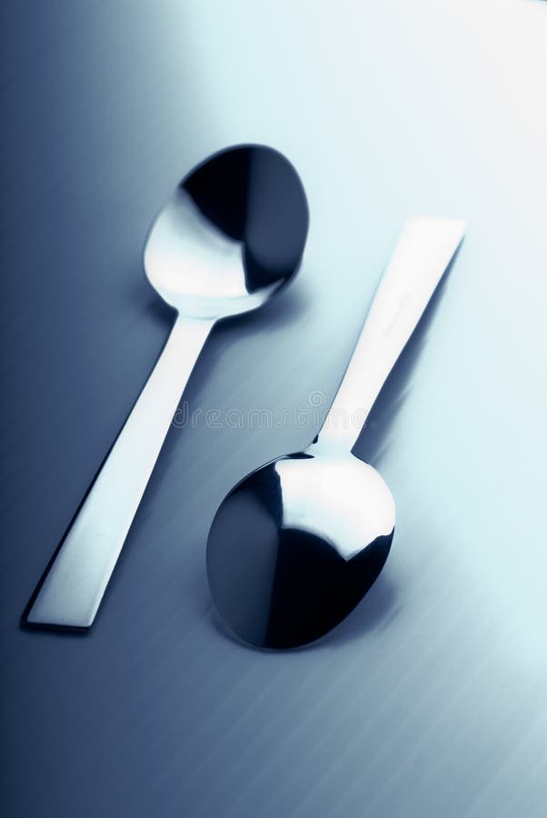 Two teaspoons stock image. Image of restaurant, light 5294461