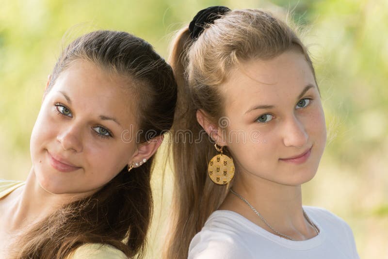 Two Teen Girls In Nature Stock Photo Image Of Natur