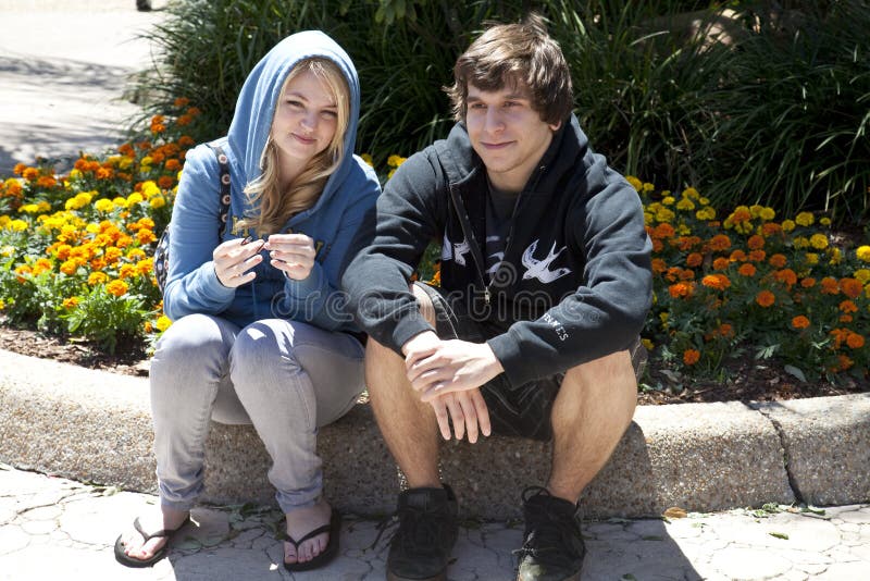 Two Teenagers, Girlfriend and Boyfriend Stock Ph photo