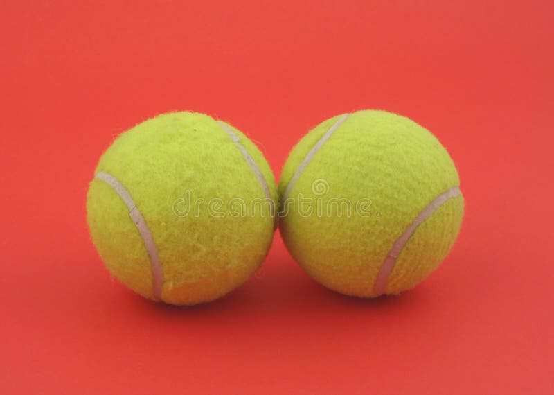Two Tennis Balls On Red Stock Photo Image 876690