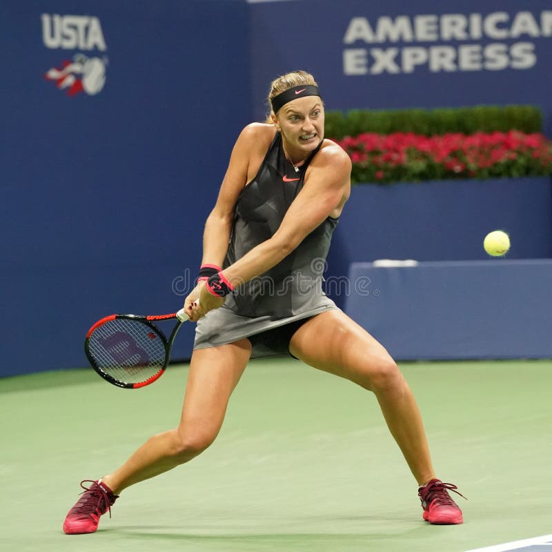 Two Times Grand Slam Champion Petra Kvitova in Action during Her US ...