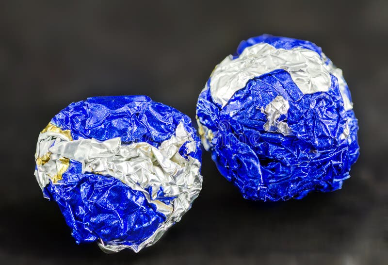 Tinfoil Ball stock image. Image of matte, closeup, reflect 18630405