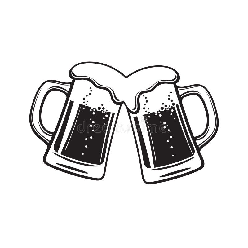 Silhouette Beer Mugs Cheers - Goimages Mega